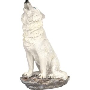 Howling Snow Wolf Statue