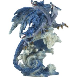 Blue 3 Headed Dragon Statue