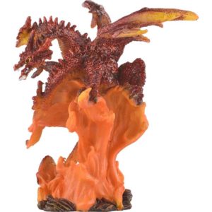 3 Headed Fire Dragon Statue