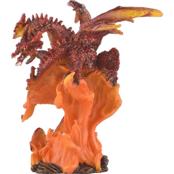 3 Headed Fire Dragon Statue
