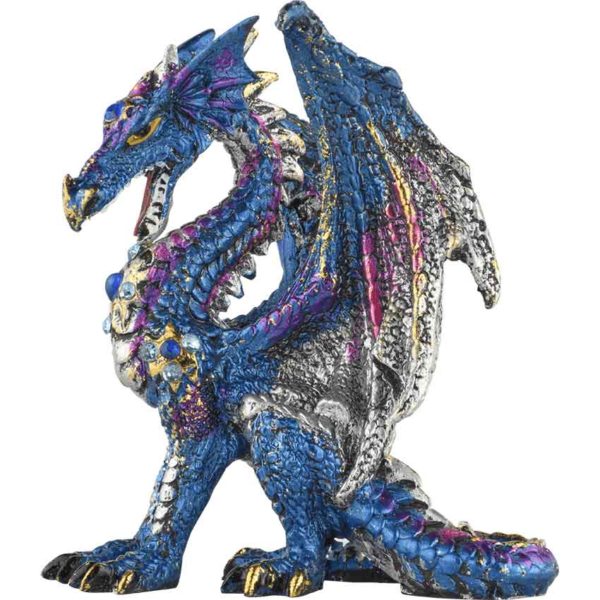 Blue Jeweled Dragon Statue
