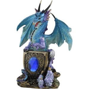 Blue Dragon on Shield Statue