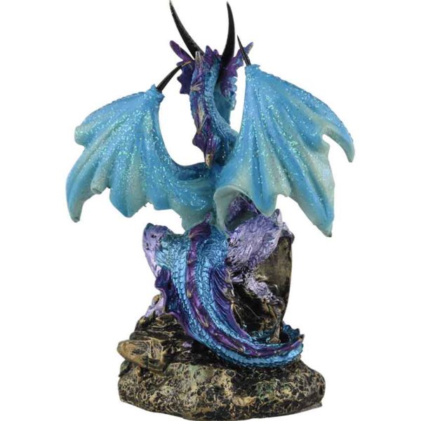 Blue Dragon on Shield Statue