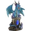 Blue Dragon on Shield Statue