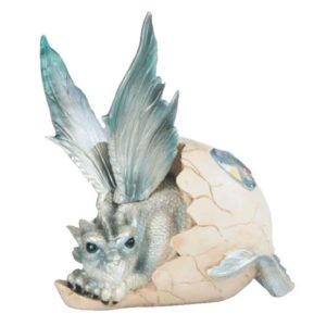 Newly Hatched Silver Dragon Statue