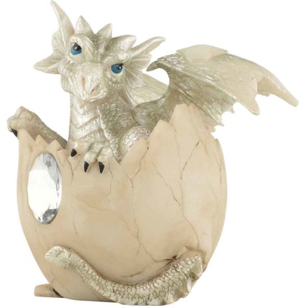 Newly Hatched White Dragon Statue