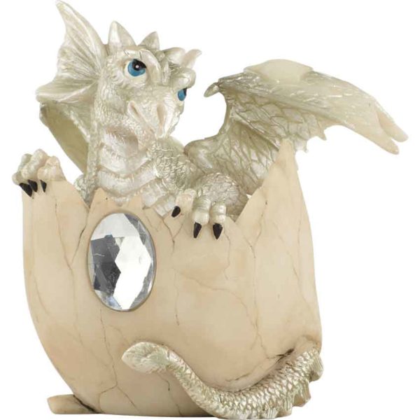 Newly Hatched White Dragon Statue