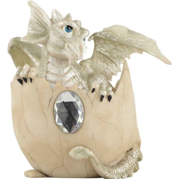 Newly Hatched White Dragon Statue