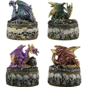 4-Piece Dragon and Skull Trinket Box Set