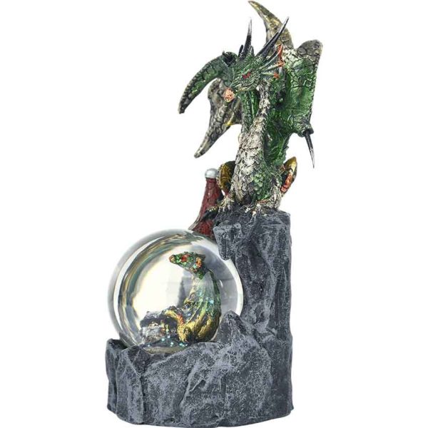 Green Dragon on Castle Snow Globe