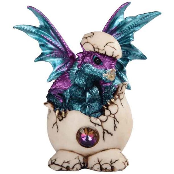 Blue and Purple Dragon Hatchling with Jeweled Egg