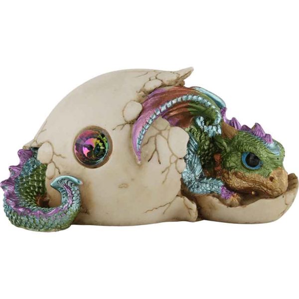 Blue and Green Dragon Hatchling with Jeweled Egg