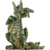 Small Seated Emerald and Gold Dragon Statue