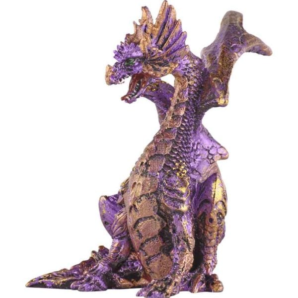 Small Seated Amethyst and Gold Dragon Statue