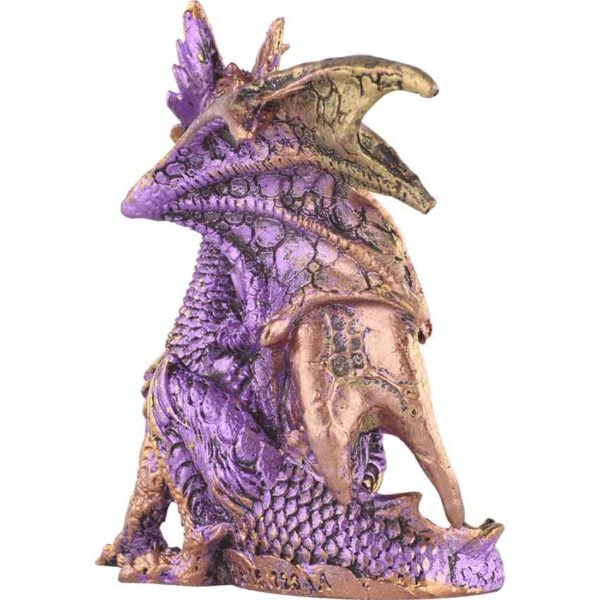 Small Seated Amethyst and Gold Dragon Statue