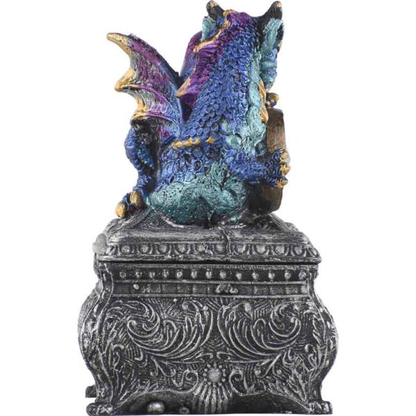 Blue Baby Dragon and Gem Trinket Box