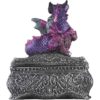 Purple Baby Dragon and Gem Trinket Box