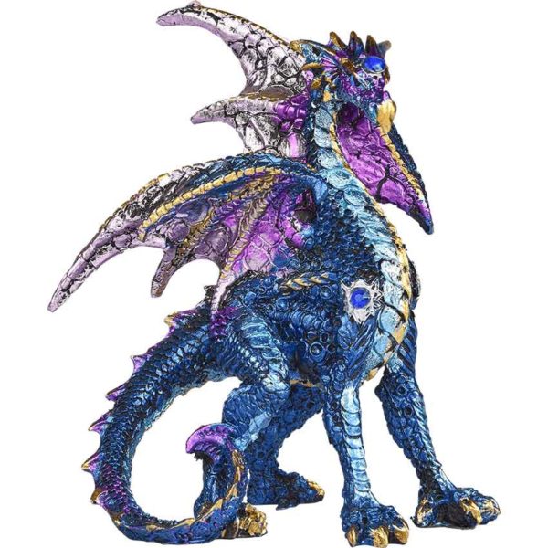 Regal Blue Dragon Statue