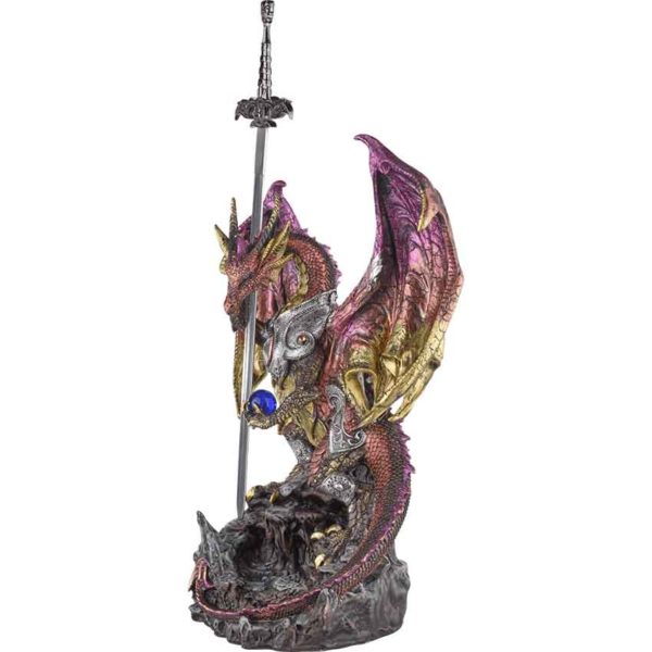 Armoured Jewel Dragon with Sword Statue