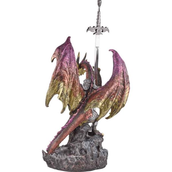 Armoured Jewel Dragon with Sword Statue