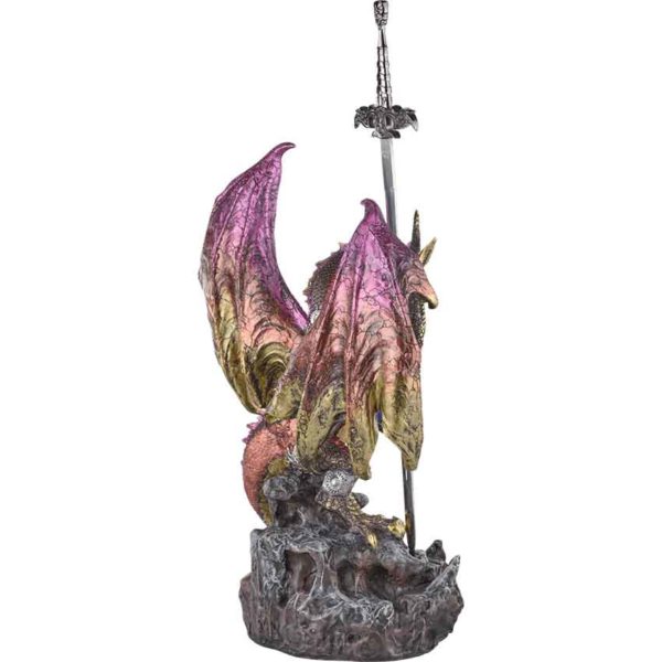 Armoured Jewel Dragon with Sword Statue