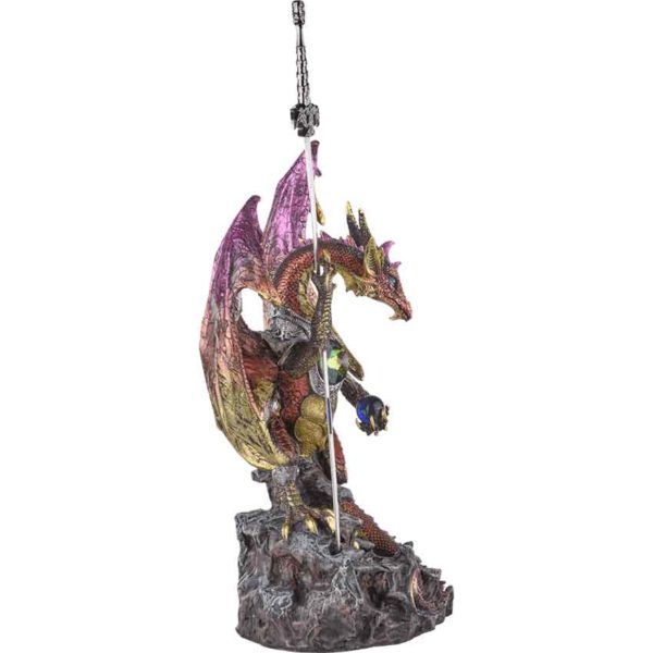 Armoured Jewel Dragon with Sword Statue