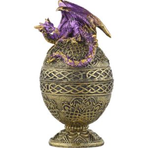 Purple Dragon Ornate Egg Trinket Box