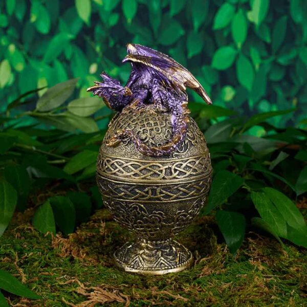 Purple Dragon Ornate Egg Trinket Box