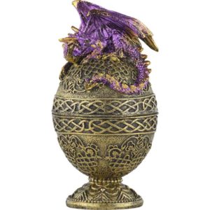 Purple Dragon Ornate Egg Trinket Box