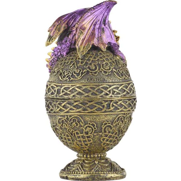 Purple Dragon Ornate Egg Trinket Box