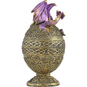 Purple Dragon Ornate Egg Trinket Box