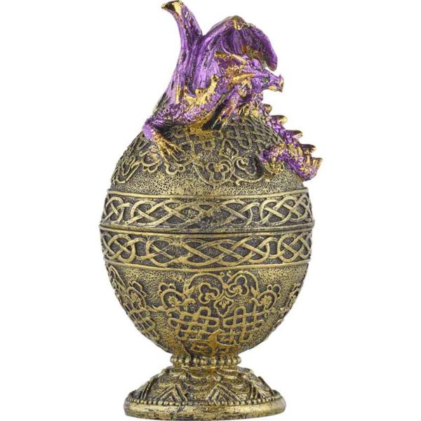 Purple Dragon Ornate Egg Trinket Box