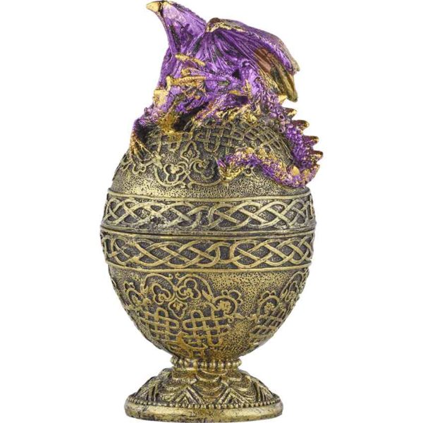 Purple Dragon Ornate Egg Trinket Box