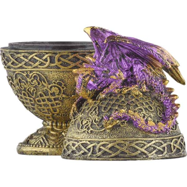 Purple Dragon Ornate Egg Trinket Box