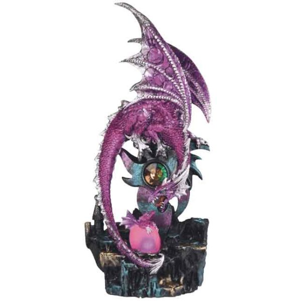 Pink Dragon with LED Hatchling Statue