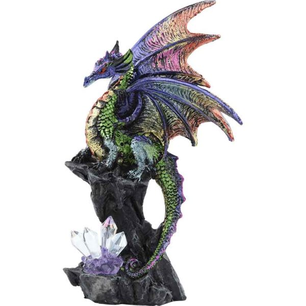 Purple Dragon with Crystals Statue