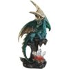 Green Dragon with Crystals Statue