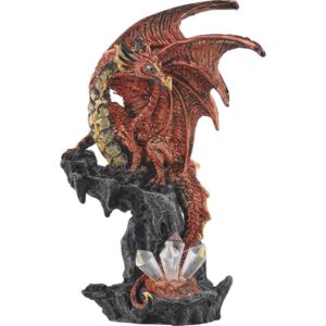 Red Dragon with Crystals Statue