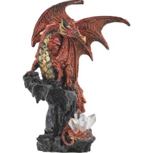 Red Dragon with Crystals Statue