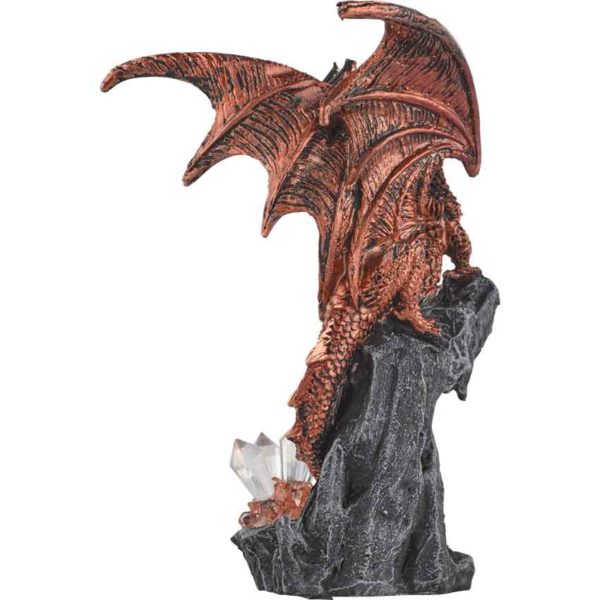 Red Dragon with Crystals Statue