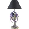Purple Dragon on Cross Table Lamp