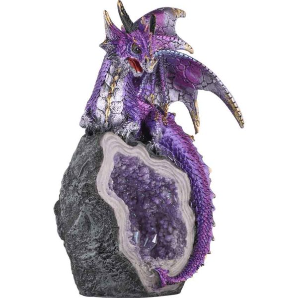 Elegant Purple Dragon Crystal Statue