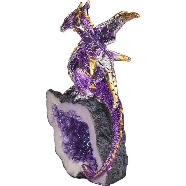 Violet Dragon Crystal Statue