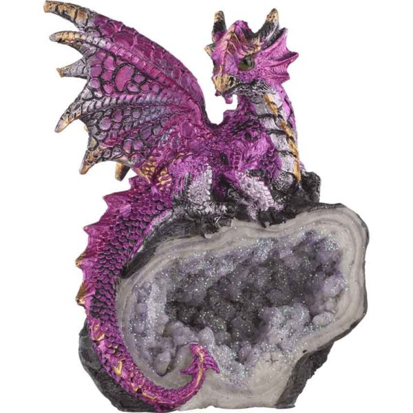 Purple Dragon Crystal Statue