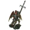 Armored Red Dragon with Giant Sword Statue