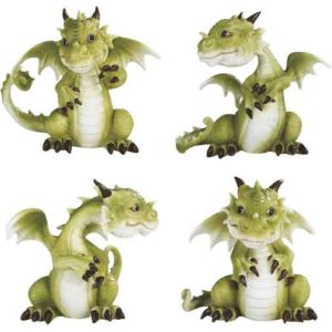 Four Poses Dragon Statue Set