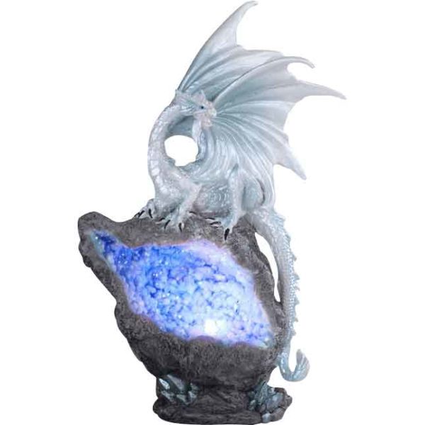 Blue Crystal Dragon LED Statue