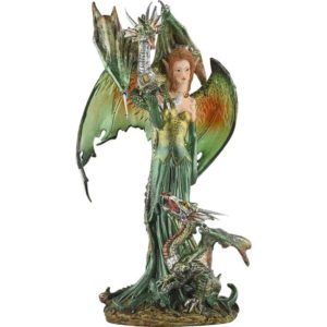 Green Fairy with Dragons Statue