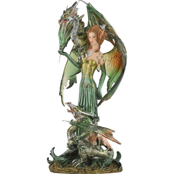 Green Fairy with Dragons Statue