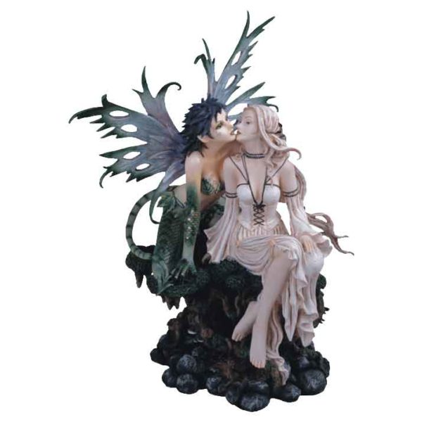 Reptilian Fairy and Woman Statue